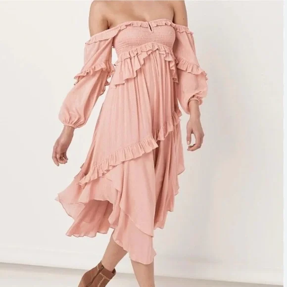 SPELL GYPSY x Free People Mermaid Off Shoulder Midi Dress - Picture 3 of 9